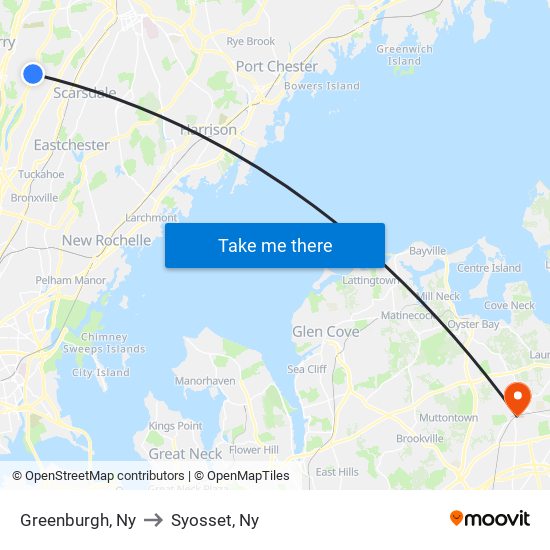 Greenburgh, Ny to Syosset, Ny map