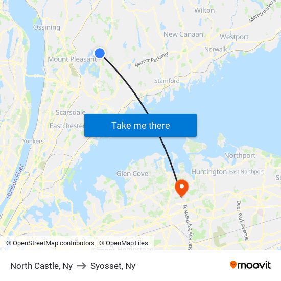 North Castle, Ny to Syosset, Ny map