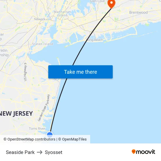 Seaside Park to Syosset map