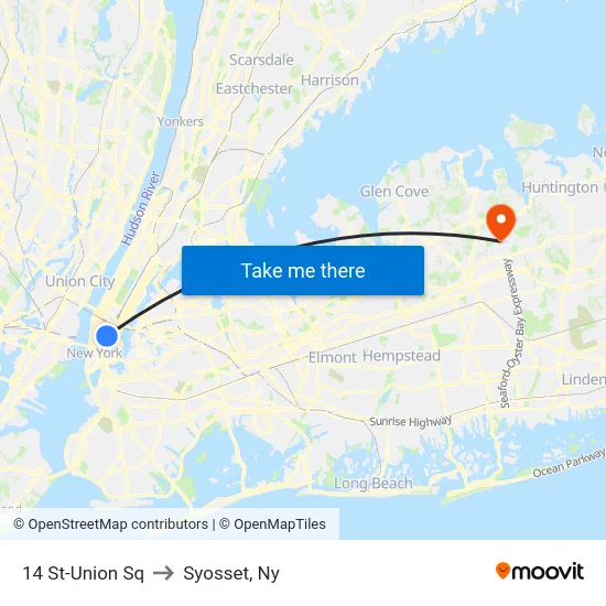 14 St-Union Sq to Syosset, Ny map
