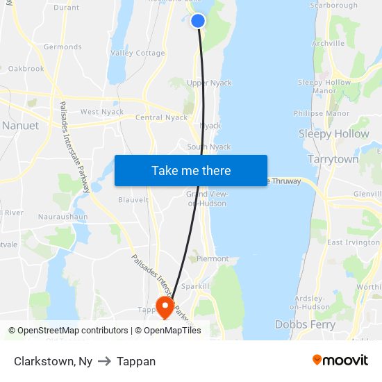 Clarkstown, Ny to Tappan map