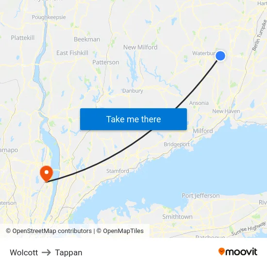 Wolcott to Tappan map