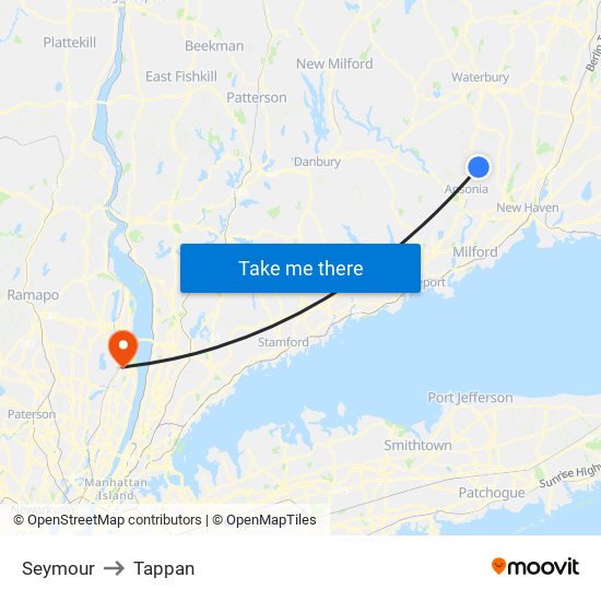 Seymour to Tappan map