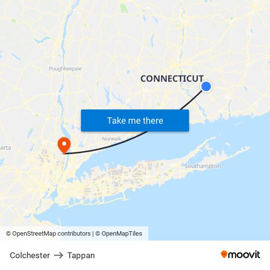 Colchester to Tappan map