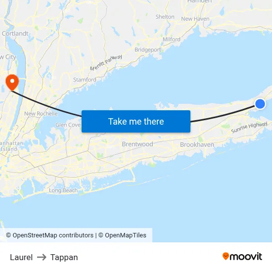 Laurel to Tappan map
