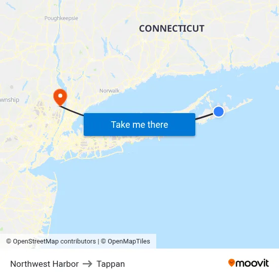 Northwest Harbor to Tappan map