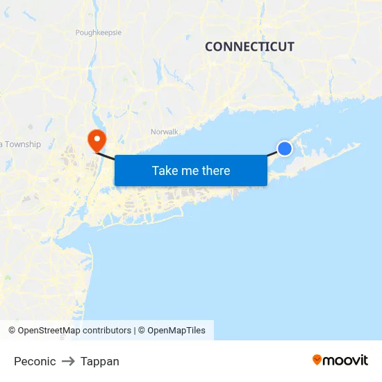 Peconic to Tappan map
