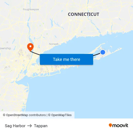 Sag Harbor to Tappan map