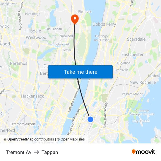 Tremont Av to Tappan map