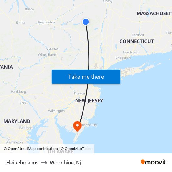 Fleischmanns to Woodbine, Nj map