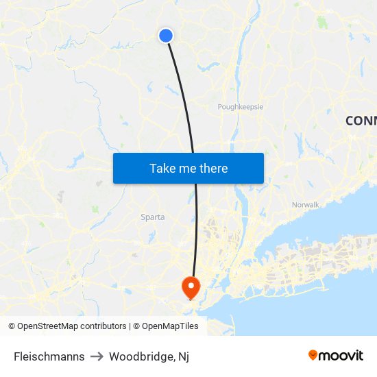 Fleischmanns to Woodbridge, Nj map