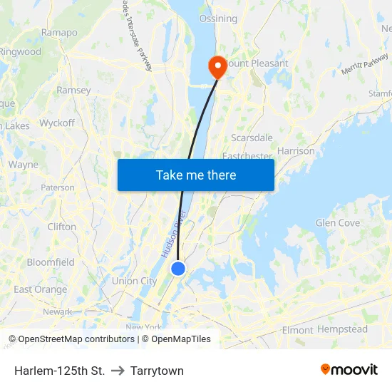 Harlem-125th St. to Tarrytown map