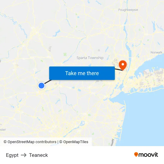 Egypt to Teaneck map