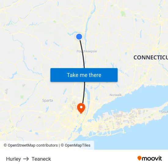 Hurley to Teaneck map