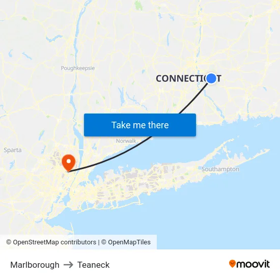 Marlborough to Teaneck map