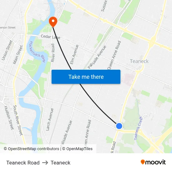 Teaneck Road to Teaneck map