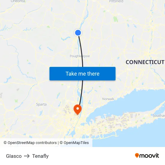 Glasco to Tenafly map