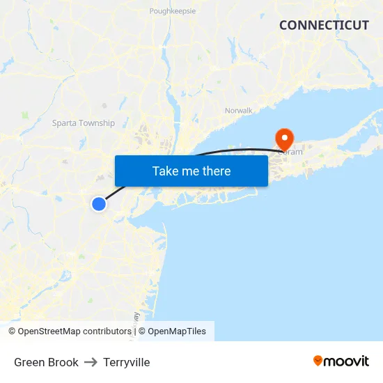 Green Brook to Terryville map