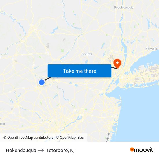 Hokendauqua to Teterboro, Nj map