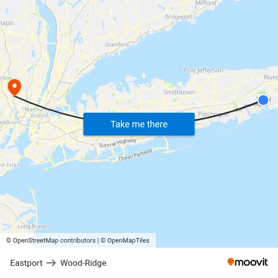 Eastport to Wood-Ridge map