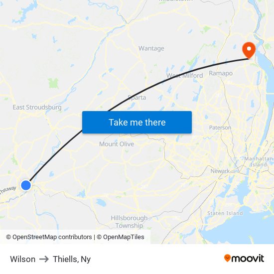 Wilson to Thiells, Ny map