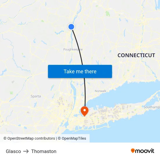 Glasco to Thomaston map