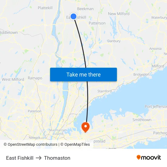East Fishkill to Thomaston map
