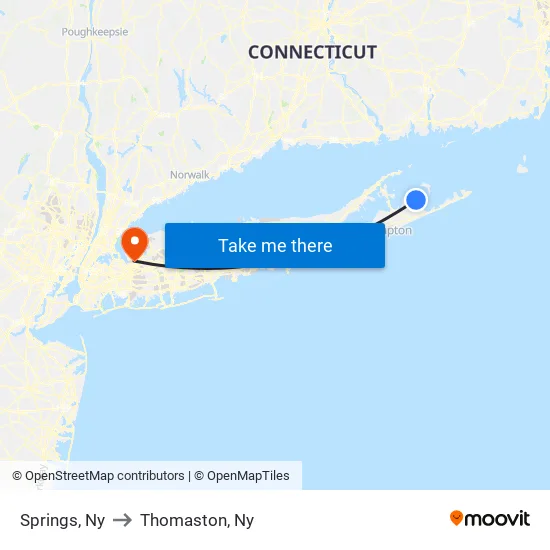 Springs, Ny to Thomaston, Ny map