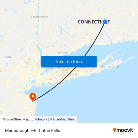 Marlborough to Tinton Falls map