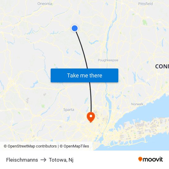 Fleischmanns to Totowa, Nj map