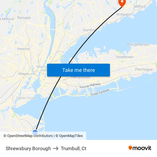 Shrewsbury Borough to Trumbull, Ct map