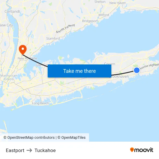 Eastport to Tuckahoe map