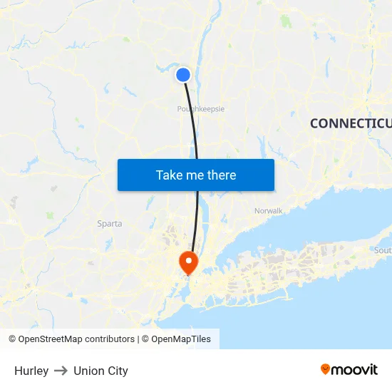Hurley to Union City map