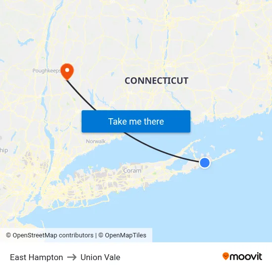 East Hampton to Union Vale map