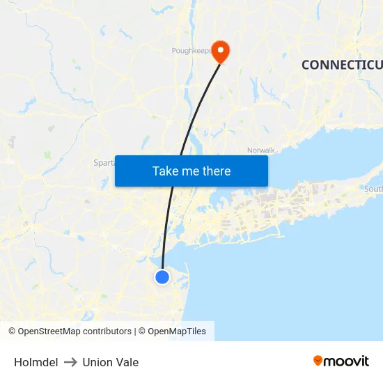 Holmdel to Union Vale map