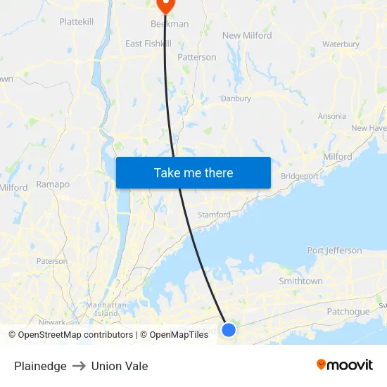 Plainedge to Union Vale map