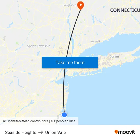 Seaside Heights to Union Vale map