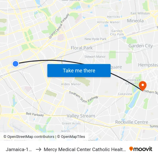 Jamaica-179 St to Mercy Medical Center Catholic Health Services map
