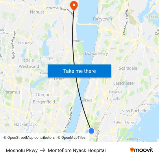 Mosholu Pkwy to Montefiore Nyack Hospital map