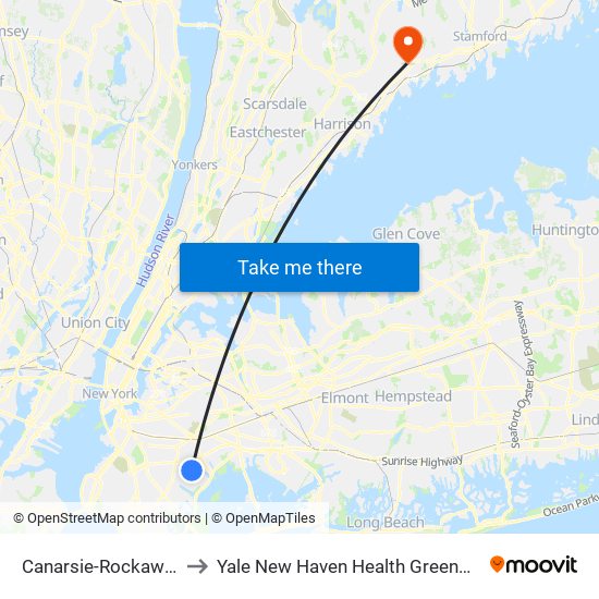 Canarsie-Rockaway Pkwy to Yale New Haven Health Greenwich Hospital map