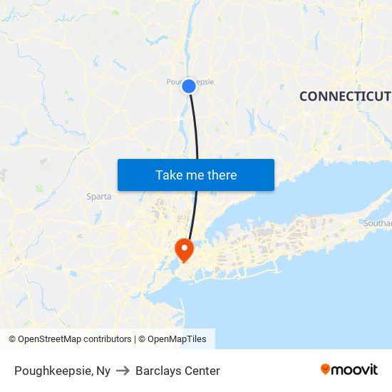 Poughkeepsie, Ny to Barclays Center map