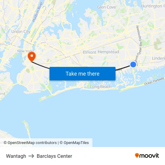 Wantagh to Barclays Center map