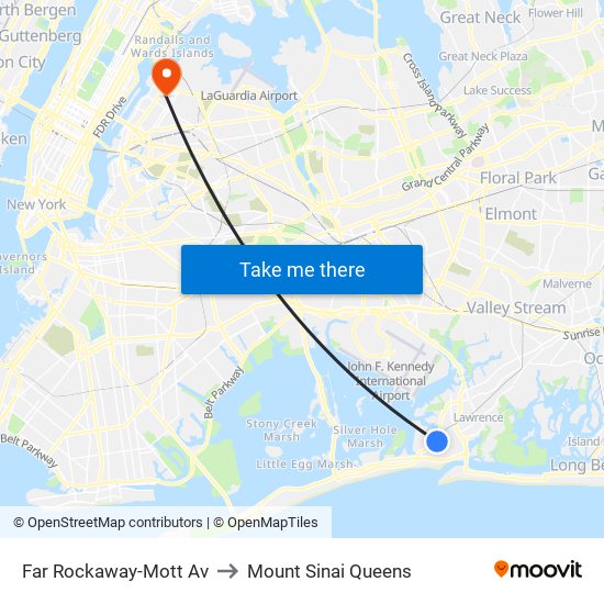 Far Rockaway-Mott Av to Mount Sinai Queens map