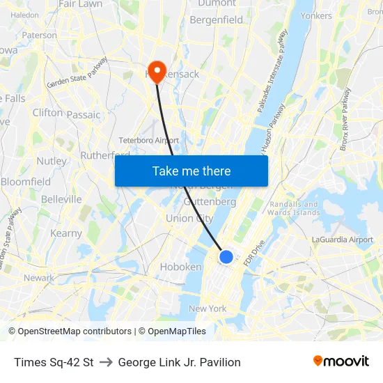 Times Sq-42 St to George Link Jr. Pavilion map