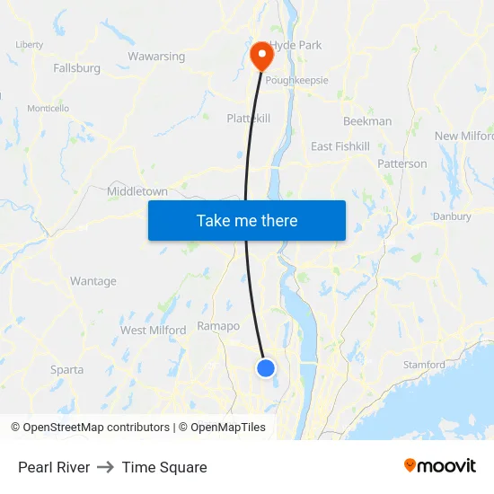 Pearl River to Time Square map