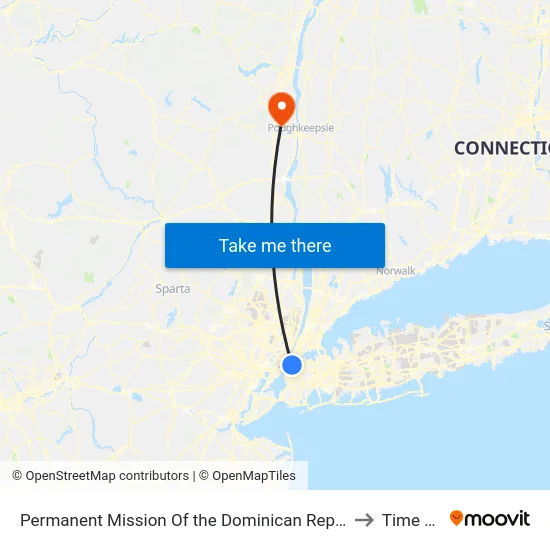 Permanent Mission Of the Dominican Republic To the United Nations to Time Square map