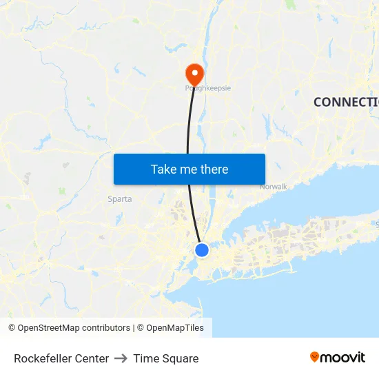 Rockefeller Center to Time Square map