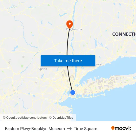 Eastern Pkwy-Brooklyn Museum to Time Square map