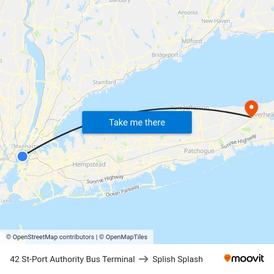 42 St-Port Authority Bus Terminal to Splish Splash map