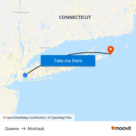 Queens to Montauk map